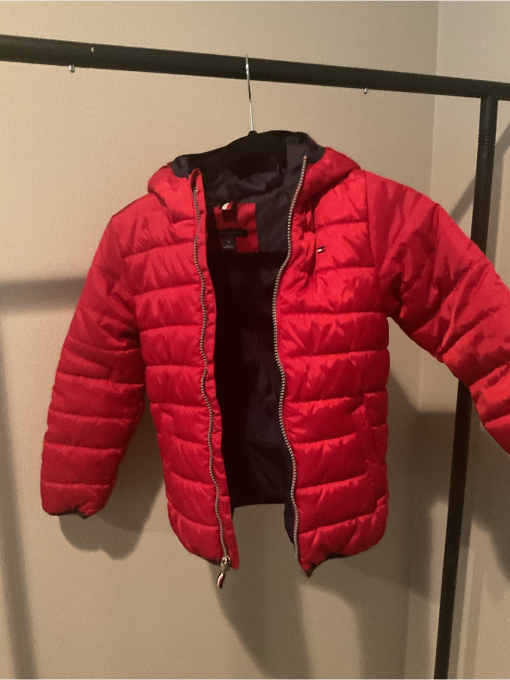 Tommy Hilfiger Kids Red Hooded Quilted Puffer Jacket